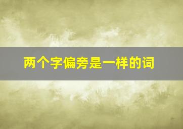 两个字偏旁是一样的词