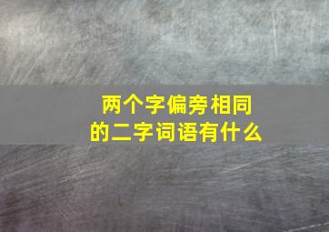 两个字偏旁相同的二字词语有什么