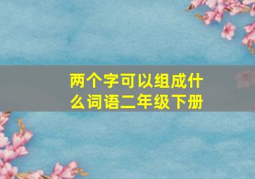 两个字可以组成什么词语二年级下册