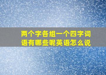 两个字各组一个四字词语有哪些呢英语怎么说