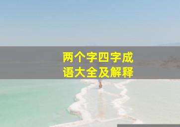 两个字四字成语大全及解释