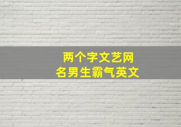 两个字文艺网名男生霸气英文