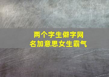 两个字生僻字网名加意思女生霸气