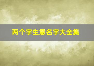 两个字生意名字大全集