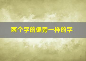 两个字的偏旁一样的字