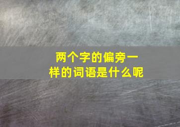 两个字的偏旁一样的词语是什么呢