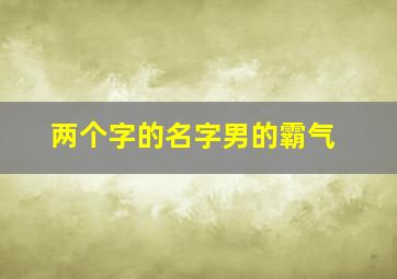 两个字的名字男的霸气