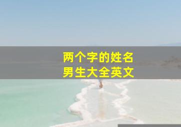 两个字的姓名男生大全英文