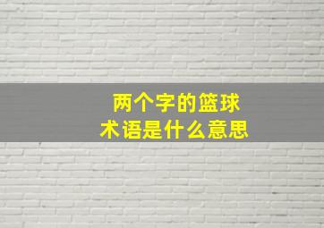 两个字的篮球术语是什么意思