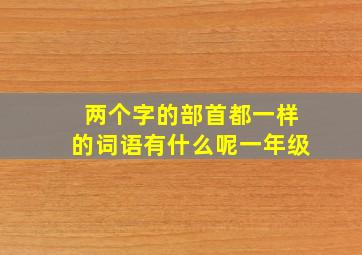 两个字的部首都一样的词语有什么呢一年级