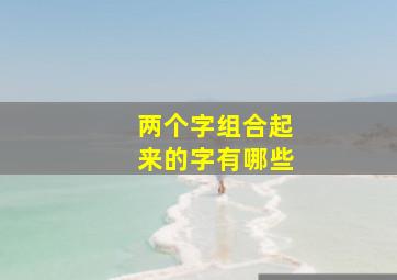 两个字组合起来的字有哪些