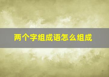 两个字组成语怎么组成