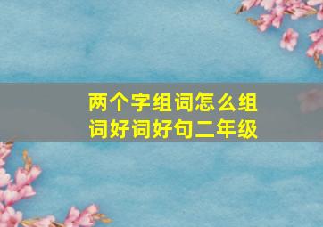 两个字组词怎么组词好词好句二年级