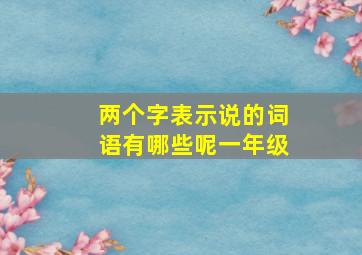 两个字表示说的词语有哪些呢一年级