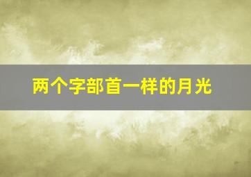 两个字部首一样的月光