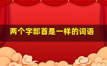 两个字部首是一样的词语