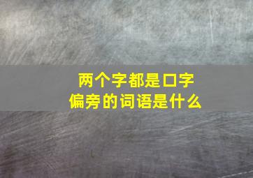 两个字都是口字偏旁的词语是什么