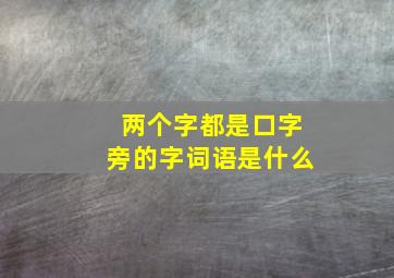 两个字都是口字旁的字词语是什么