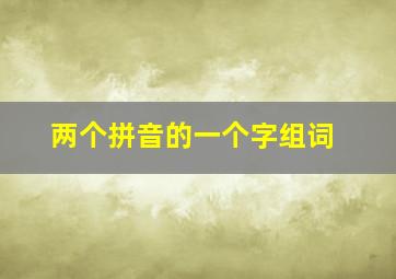 两个拼音的一个字组词