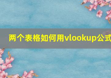 两个表格如何用vlookup公式