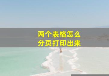 两个表格怎么分页打印出来