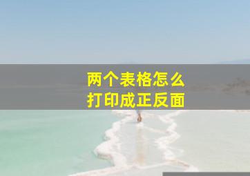 两个表格怎么打印成正反面