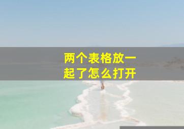 两个表格放一起了怎么打开