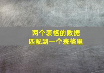 两个表格的数据匹配到一个表格里