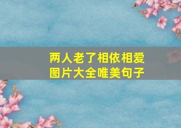 两人老了相依相爱图片大全唯美句子