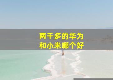 两千多的华为和小米哪个好