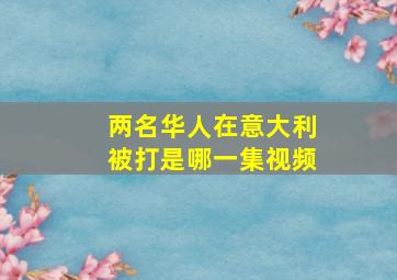 两名华人在意大利被打是哪一集视频