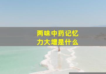 两味中药记忆力大增是什么