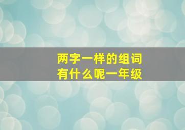 两字一样的组词有什么呢一年级