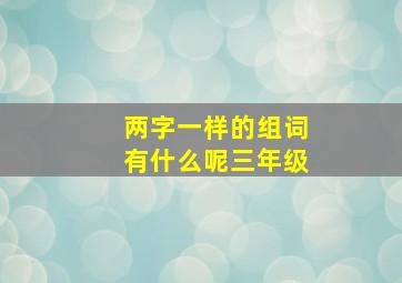 两字一样的组词有什么呢三年级