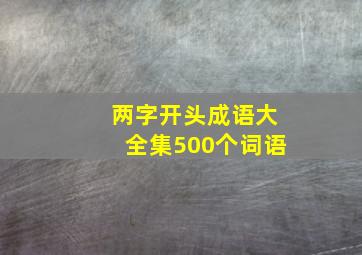 两字开头成语大全集500个词语