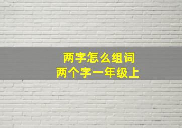 两字怎么组词两个字一年级上