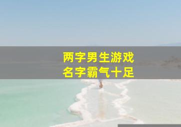 两字男生游戏名字霸气十足