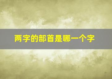 两字的部首是哪一个字