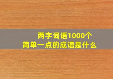 两字词语1000个简单一点的成语是什么