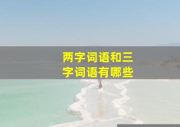 两字词语和三字词语有哪些