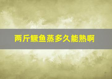 两斤鳜鱼蒸多久能熟啊