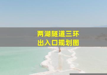 两湖隧道三环出入口规划图