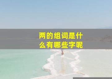 两的组词是什么有哪些字呢