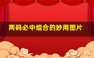 两码必中组合的妙用图片