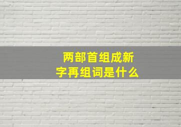 两部首组成新字再组词是什么