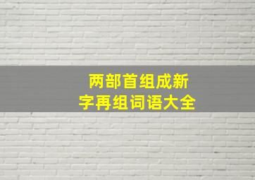 两部首组成新字再组词语大全