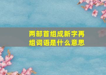 两部首组成新字再组词语是什么意思