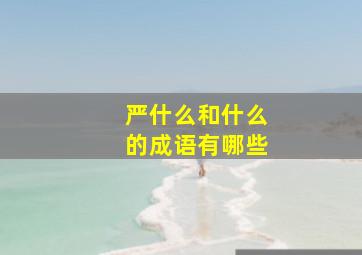 严什么和什么的成语有哪些