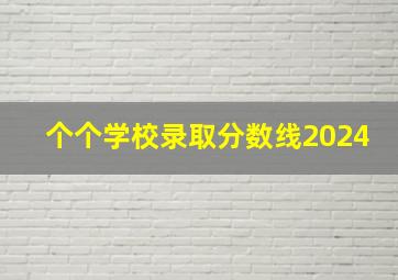 个个学校录取分数线2024