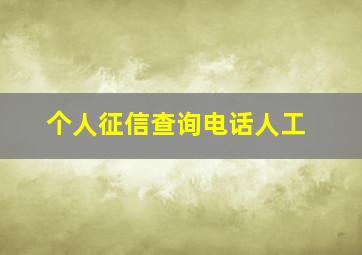 个人征信查询电话人工